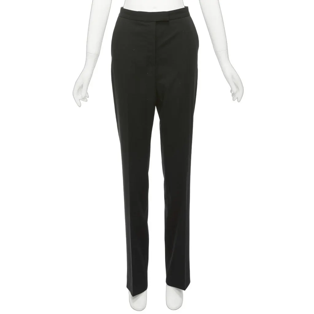 Stella McCartney High Waist Pants Black Wool Fair - Front View