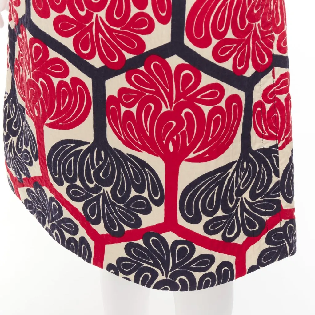 Marni Ethnic A-line Skirt Red Cotton Never worn - Back View