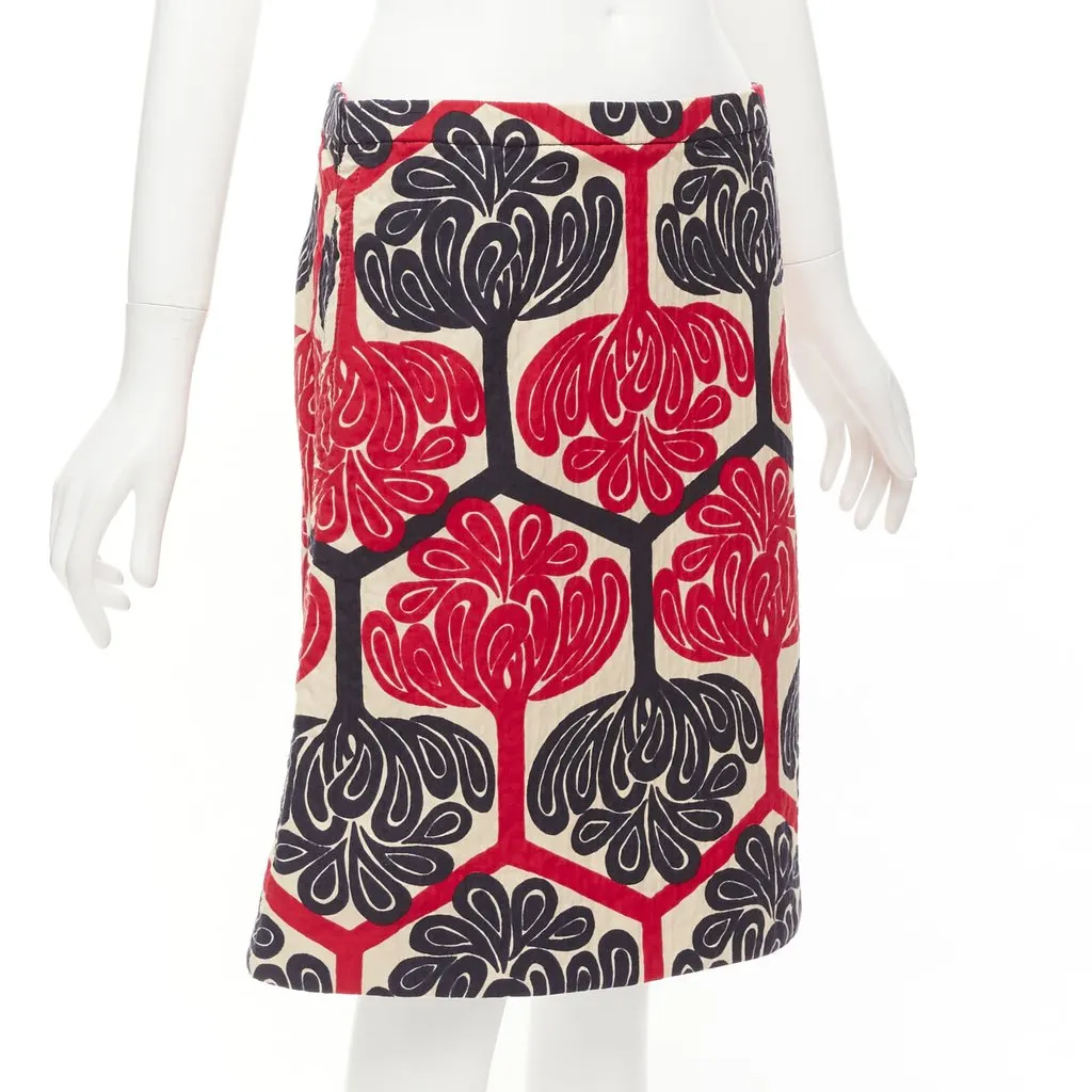 Marni Ethnic A-line Skirt Red Cotton Never worn - Inside View