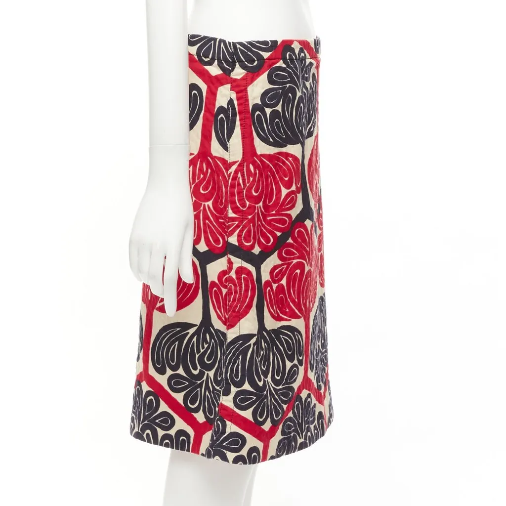 Marni Ethnic A-line Skirt Red Cotton Never worn - Model View