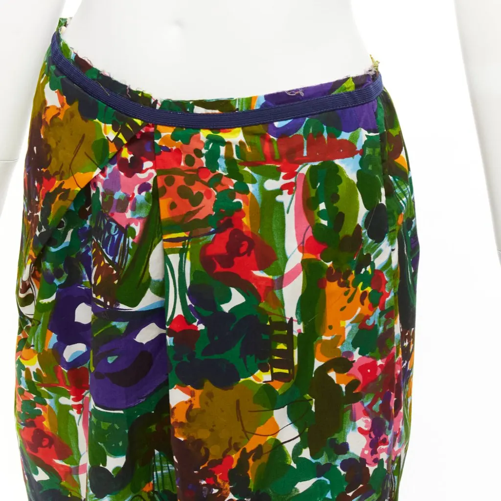 Marni Floral Pleat Skirt MultiColor Cotton Very good - Back View