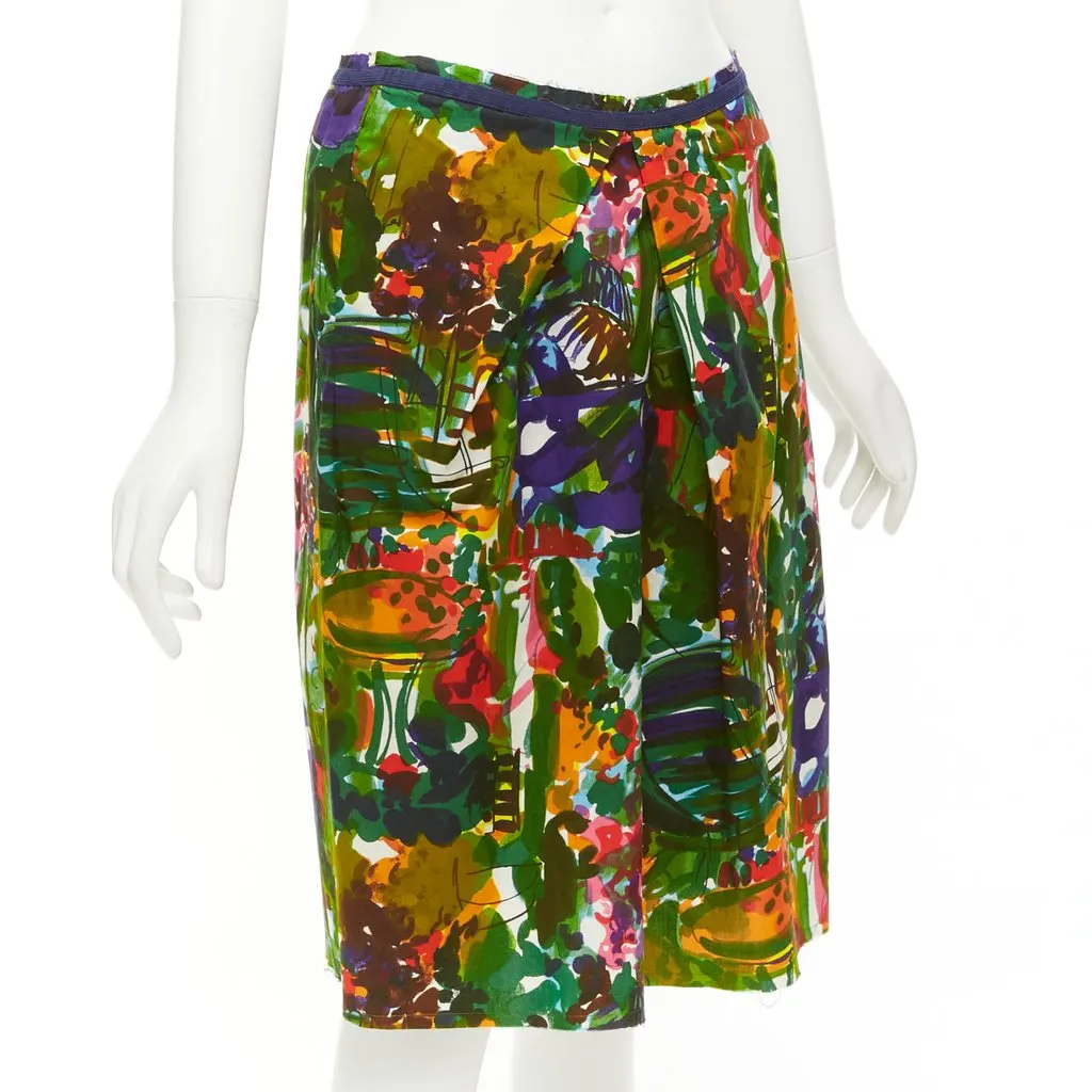 Marni Floral Pleat Skirt MultiColor Cotton Very good - Inside View