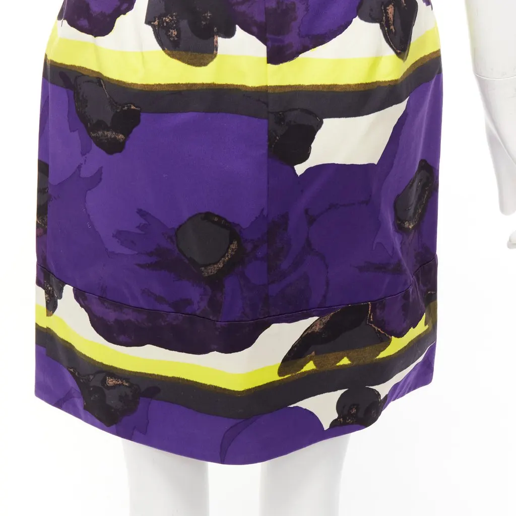 Marni Orchid Print Skirt Purple Cotton Never worn - Back View
