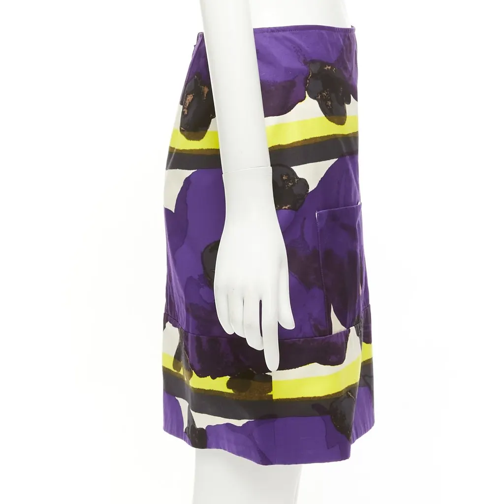 Marni Orchid Print Skirt Purple Cotton Never worn - Model View