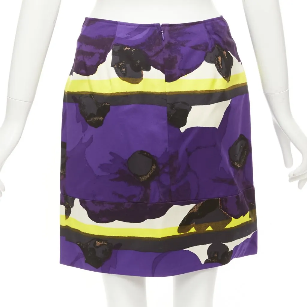 Marni Orchid Print Skirt Purple Cotton Never worn - Box View