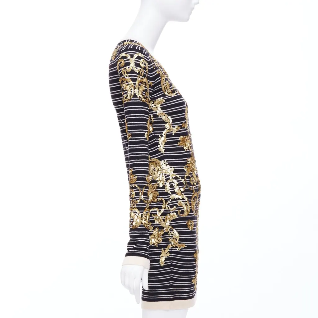 Markus Lupfer Striped Sweater Dress Black Wool Never worn - Model View
