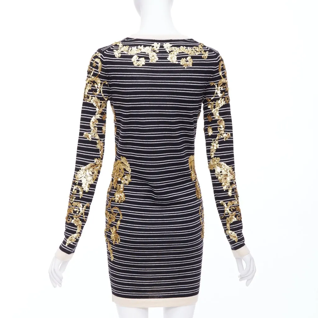 Markus Lupfer Striped Sweater Dress Black Wool Never worn - Box View