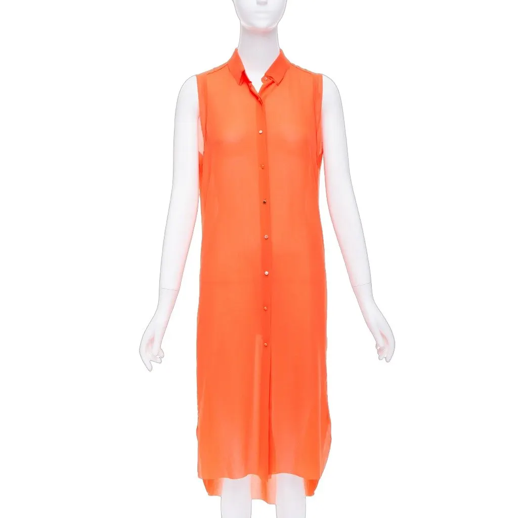 MO&CO Tiered Collar Dress Orange Polyester Never worn - Front View