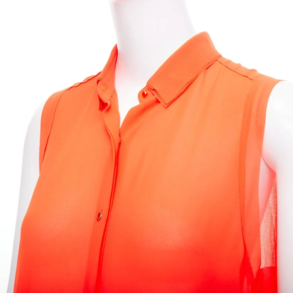 MO&CO Tiered Collar Dress Orange Polyester Never worn - Back View