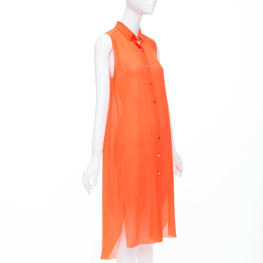MO&CO Tiered Collar Dress Orange Polyester Never worn - Inside View
