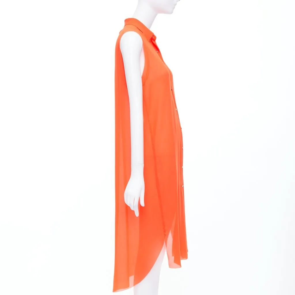 MO&CO Tiered Collar Dress Orange Polyester Never worn - Model View