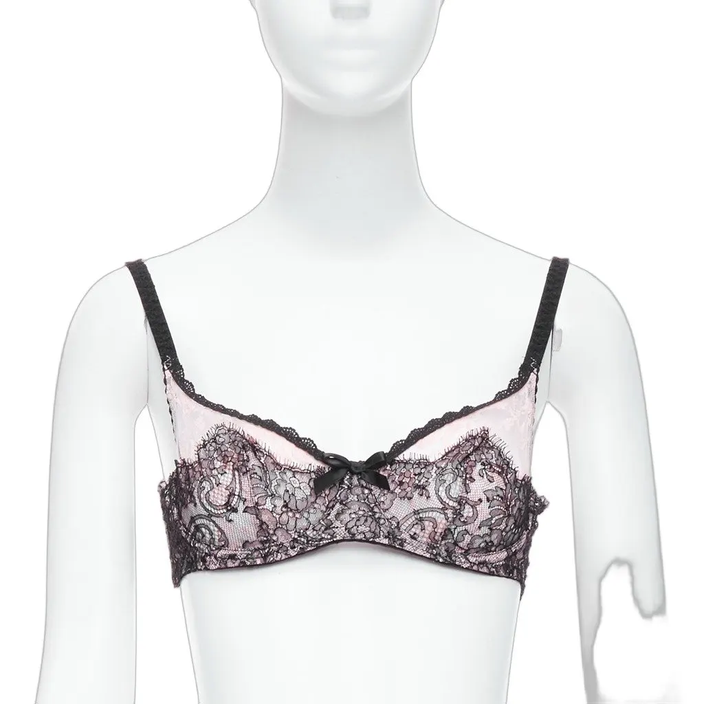 Agent Provocateur Lace Trim Bra Pink Lace Never worn, with tag - Front View