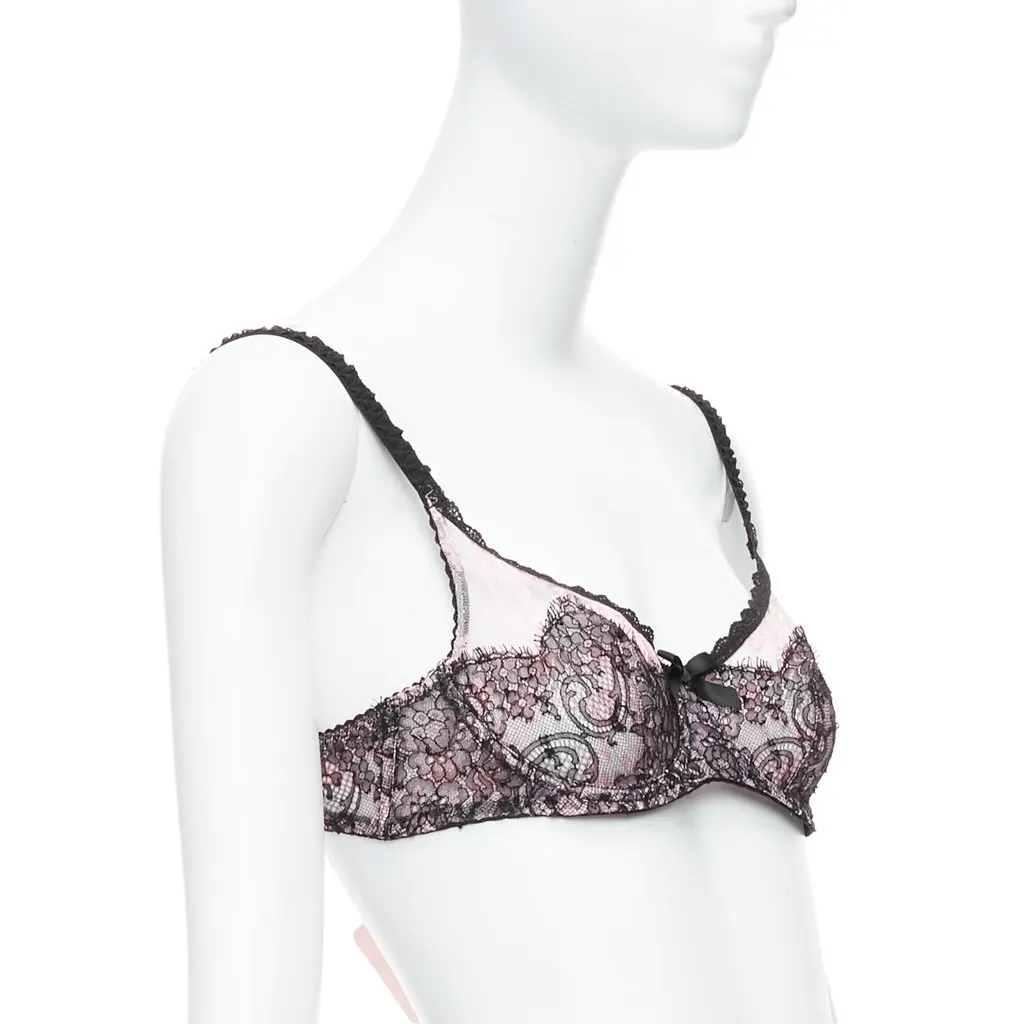 Agent Provocateur Lace Trim Bra Pink Lace Never worn, with tag - Inside View