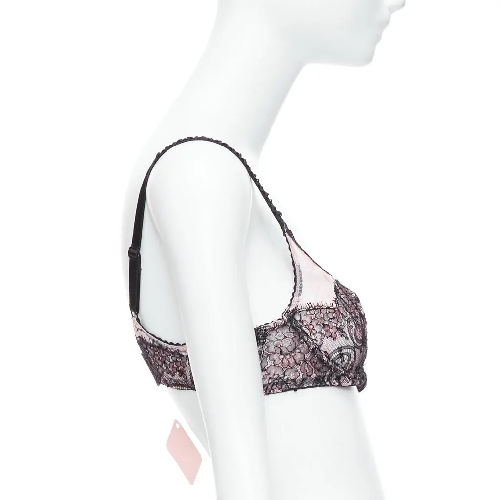 Agent Provocateur Lace Trim Bra Pink Lace Never worn, with tag - Model View