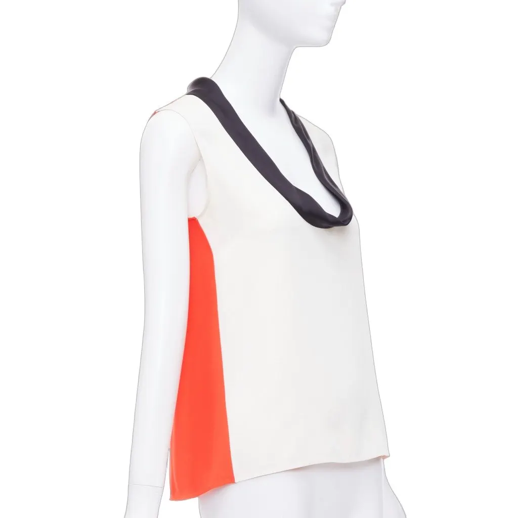 Celine Colorblock Tank Top Orange Silk Very good - Front View