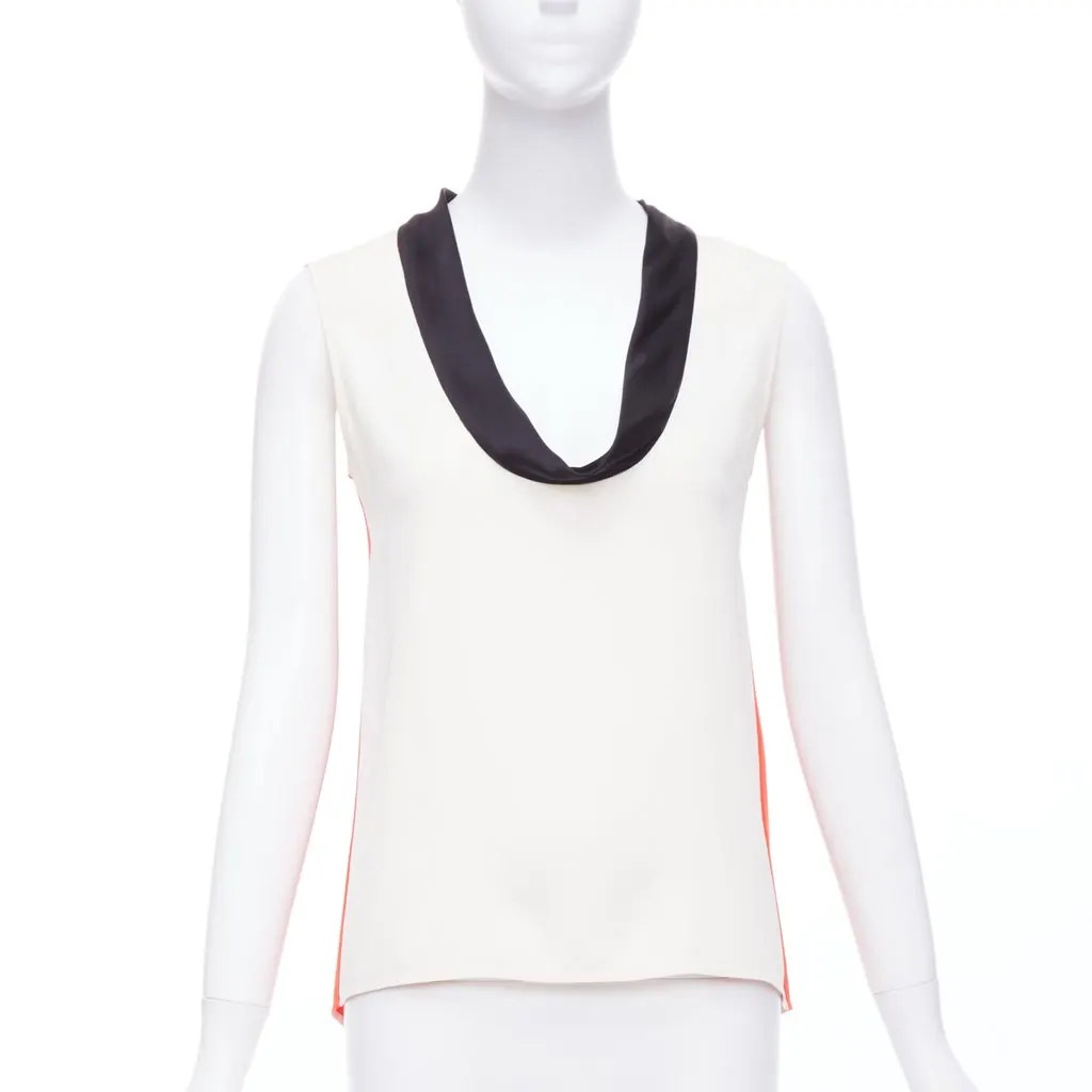 Celine Colorblock Tank Top Orange Silk Very good - Inside View
