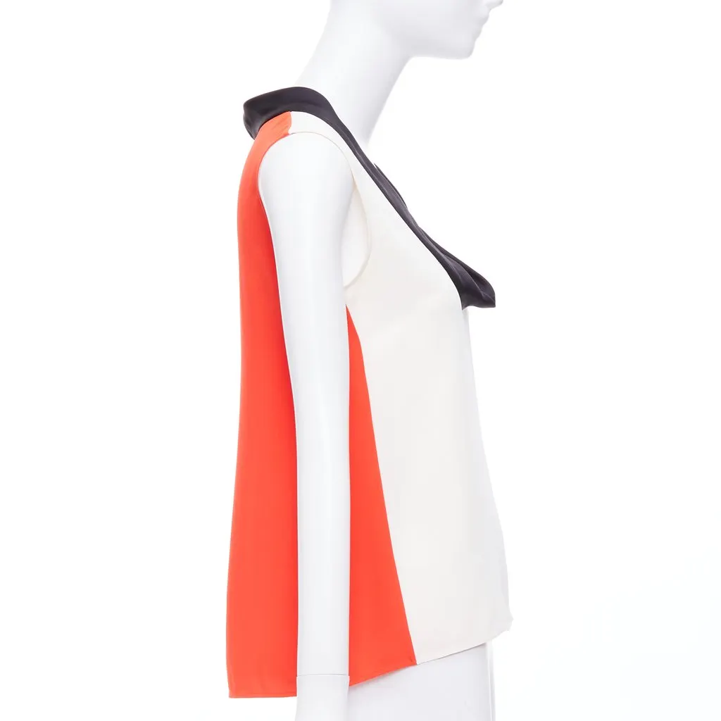 Celine Colorblock Tank Top Orange Silk Very good - Model View