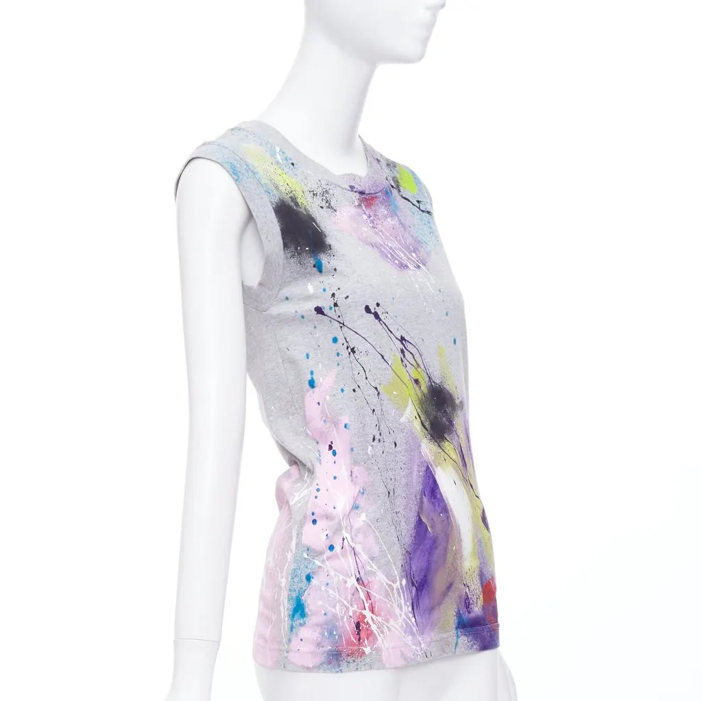 Dolce & Gabbana Painted Tank Top Grey Cotton Never worn - Inside View