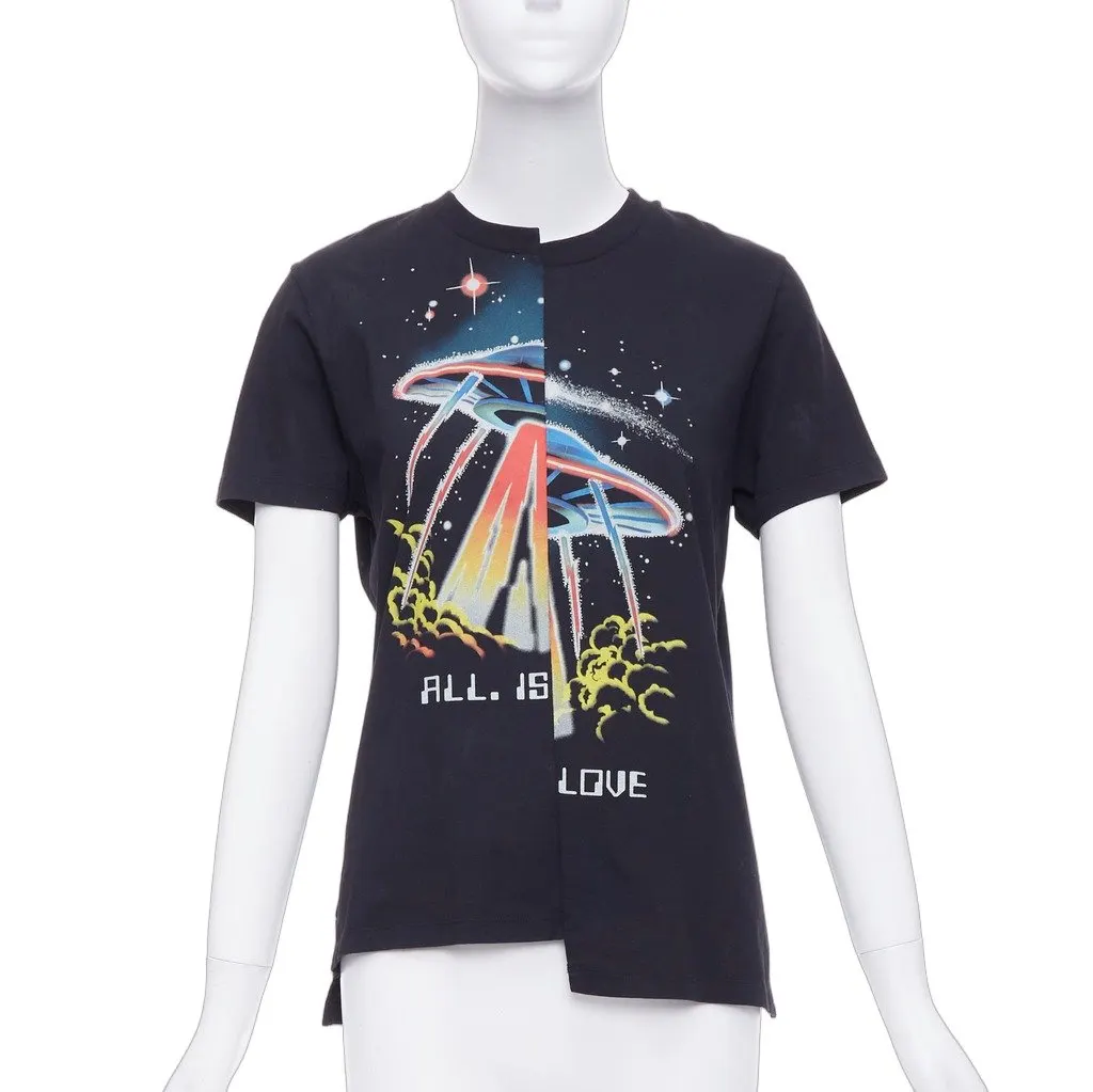 Stella McCartney Bias Cut UFO Tee Black Cotton Very good - Front View