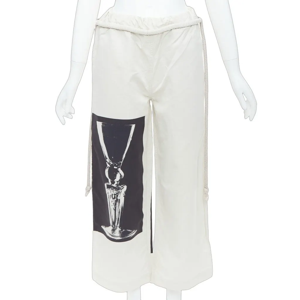 Ports 1961 Photo Print Pants Beige Cotton Never worn - Front View