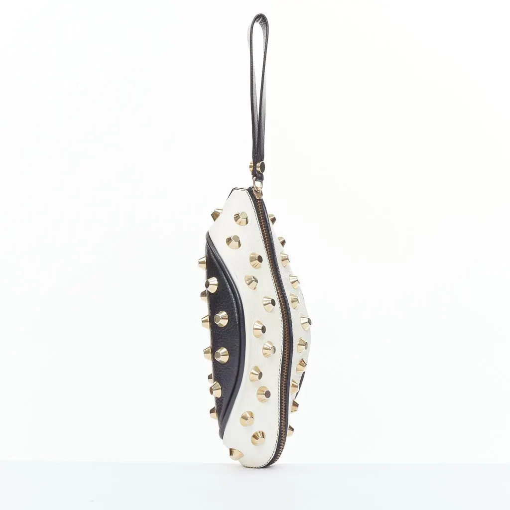 Giancarlo Petriglia Embellished Fold Clutch Black Leather Fair - Inside View
