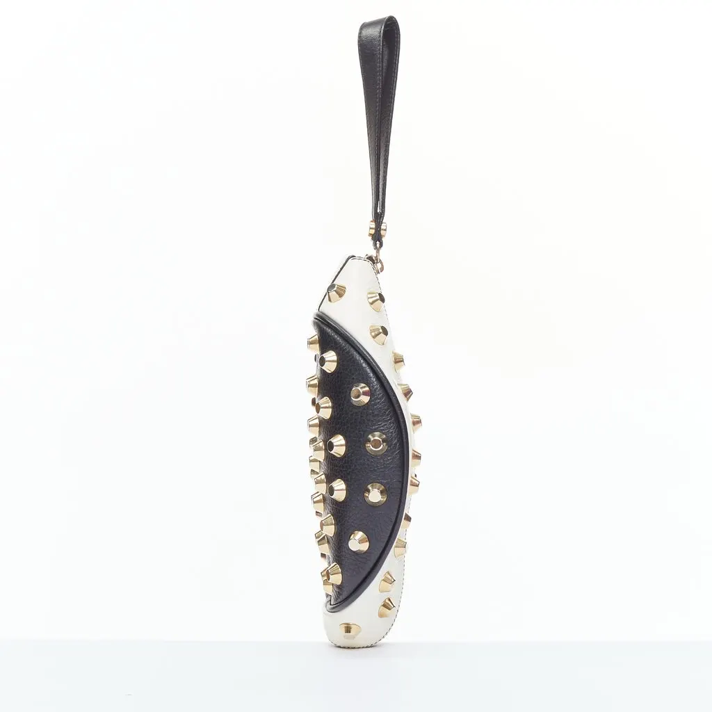 Giancarlo Petriglia Embellished Fold Clutch Black Leather Fair - Model View