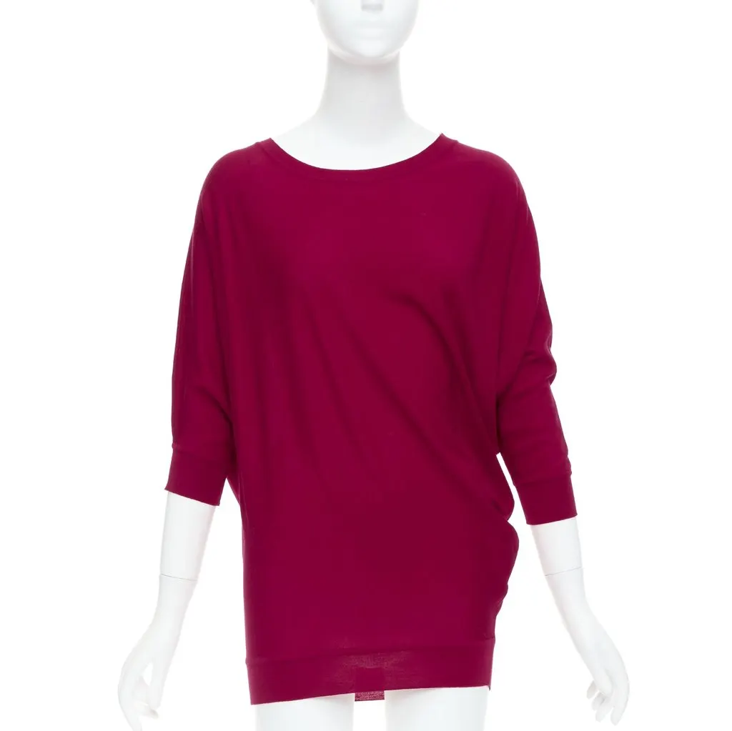 Alexander McQueen Asymmetric Drape Sweater Red Wool Never worn - Front View