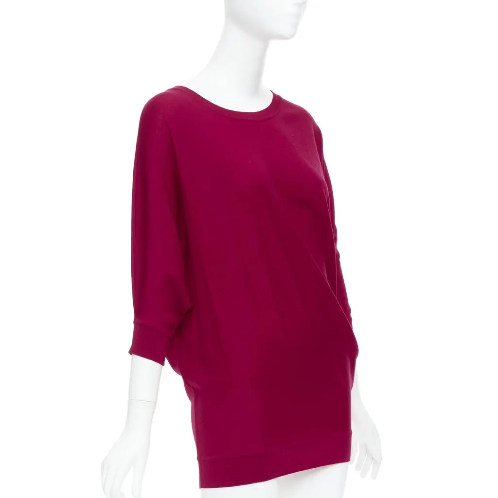 Alexander McQueen Asymmetric Drape Sweater Red Wool Never worn - Inside View