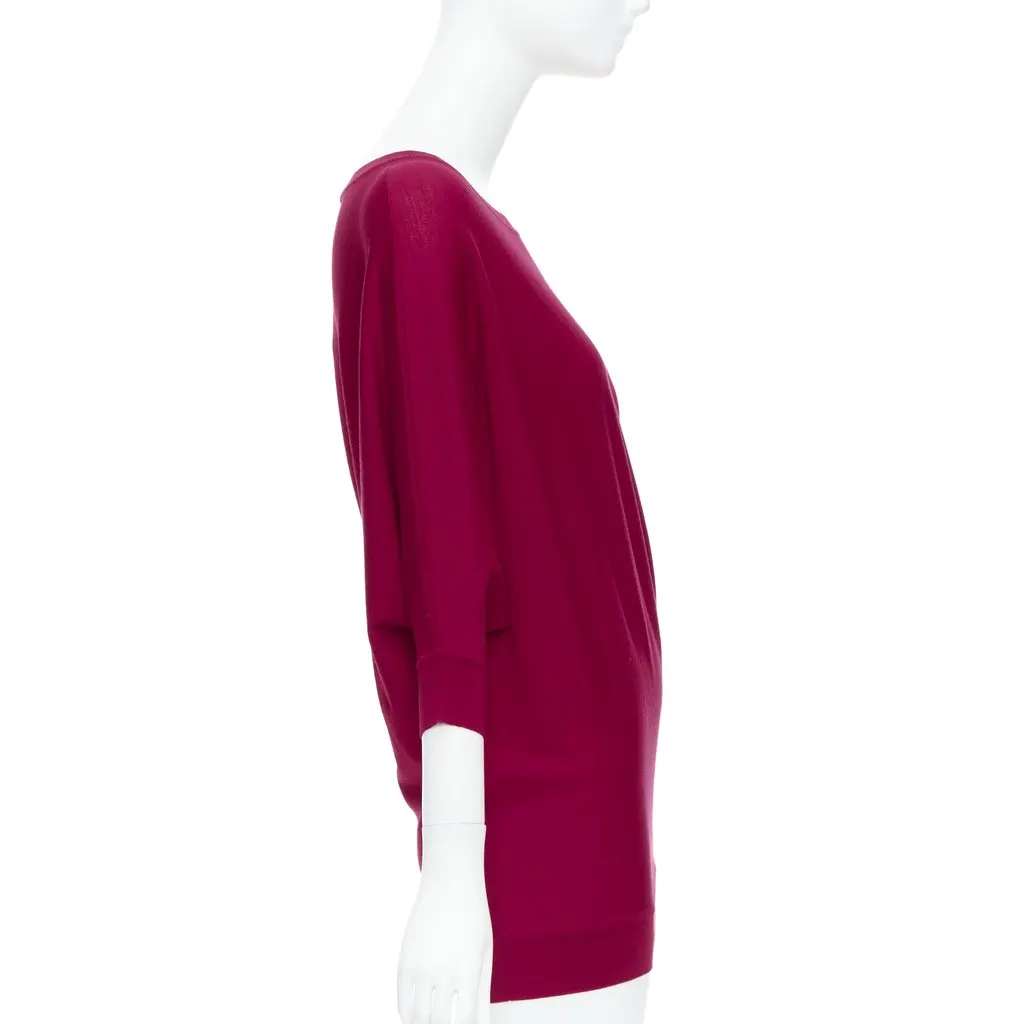 Alexander McQueen Asymmetric Drape Sweater Red Wool Never worn - Model View