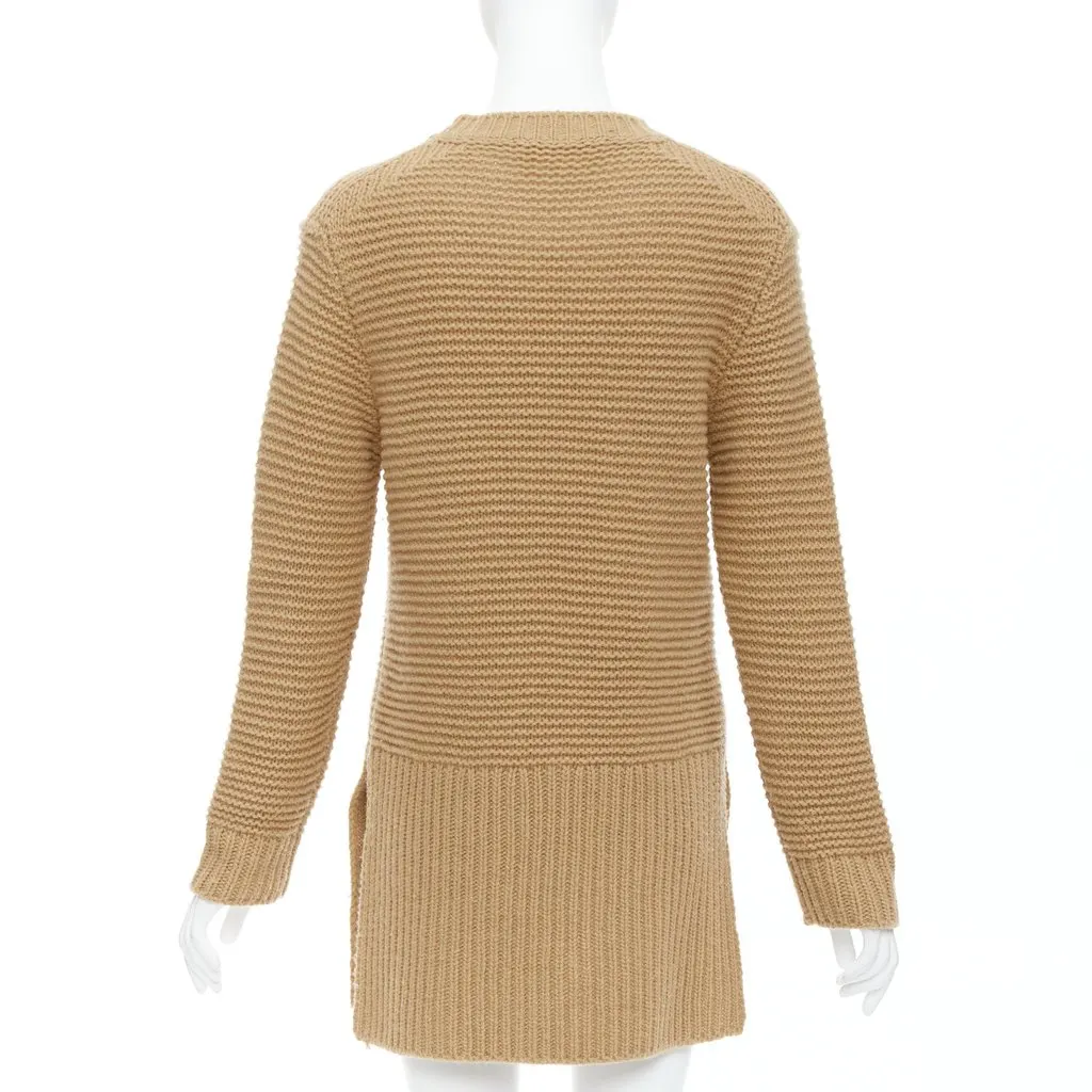 Marni Contrasting Ribbed Sweater Camel Wool Never worn - Box View
