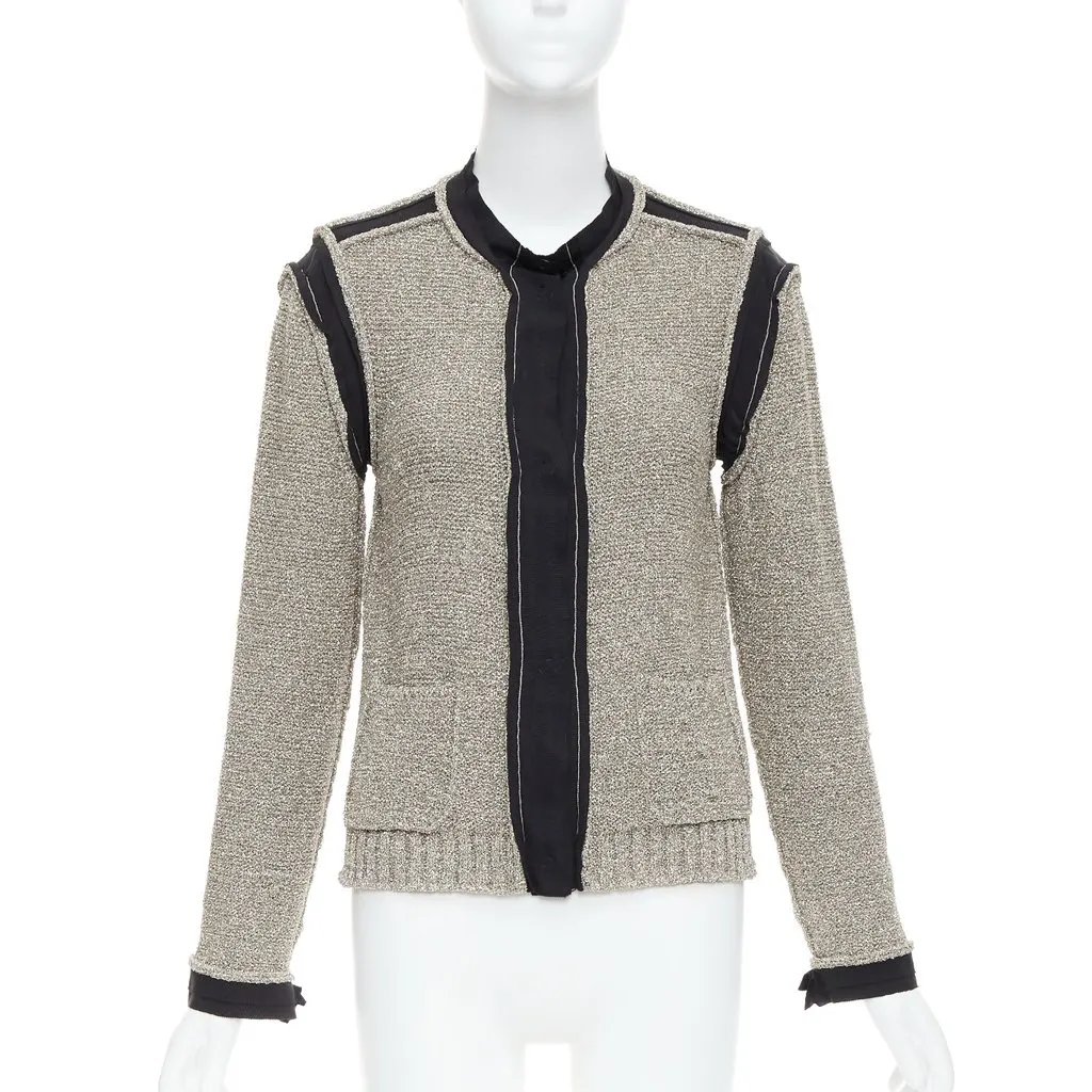 Lanvin Metallic Long Cardigan Gold Polyamide Fair - Front View