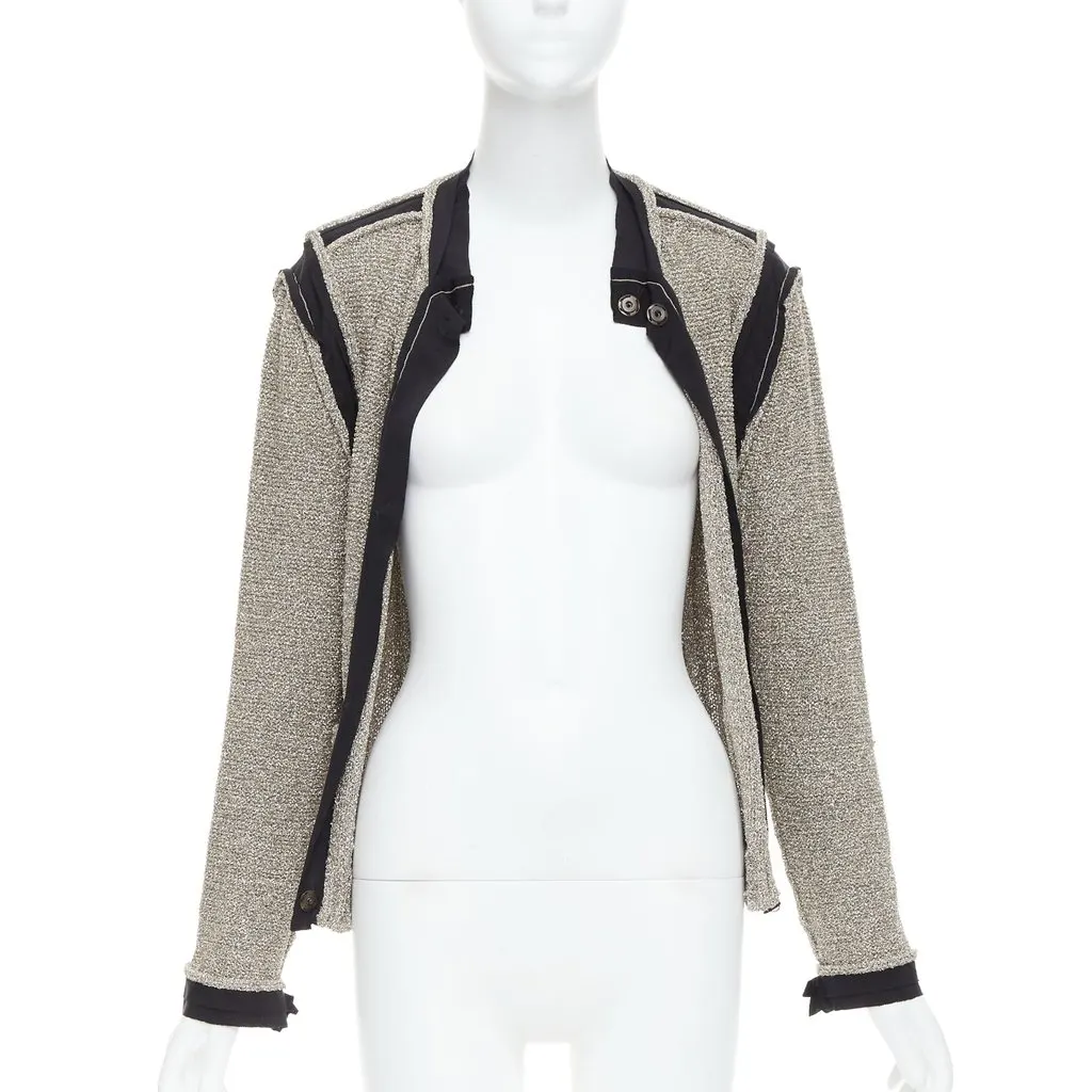 Lanvin Metallic Long Cardigan Gold Polyamide Fair - Inside View