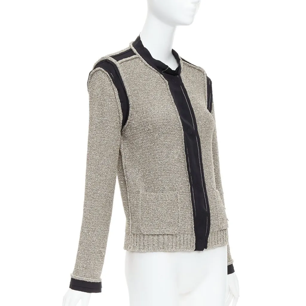 Lanvin Metallic Long Cardigan Gold Polyamide Fair - Model View