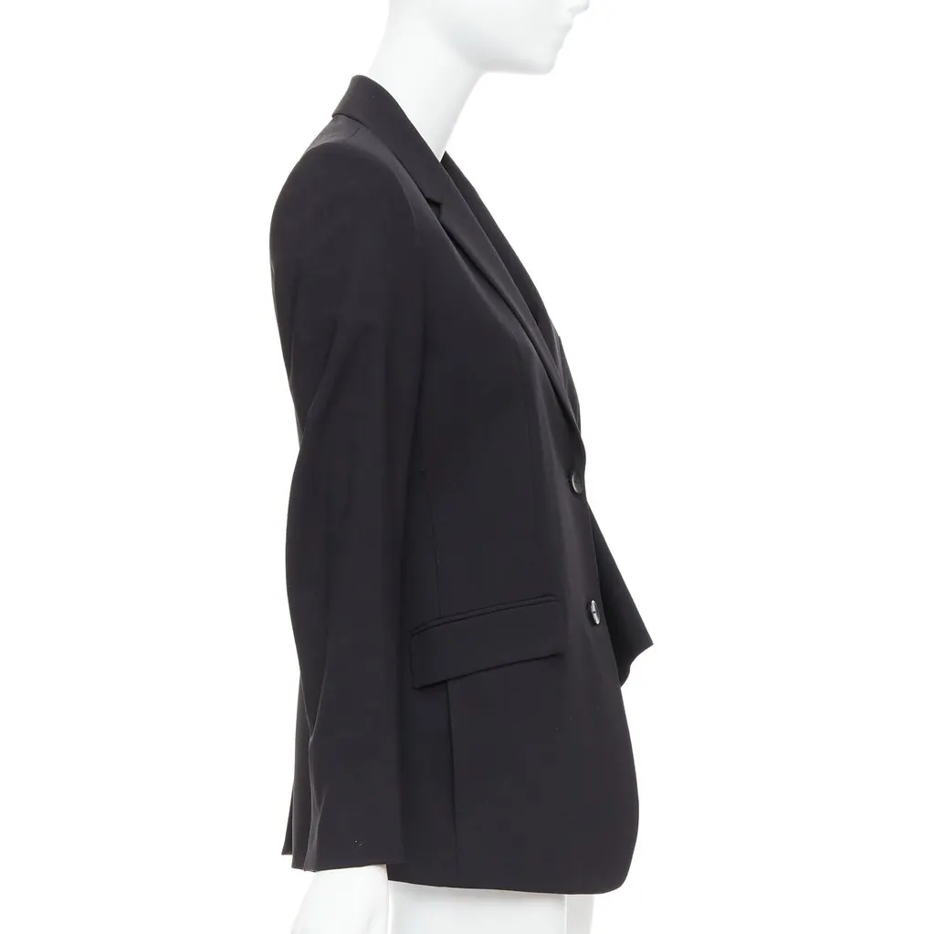 Theory Black Pleated Side Blazer Black Wool Good - Box View