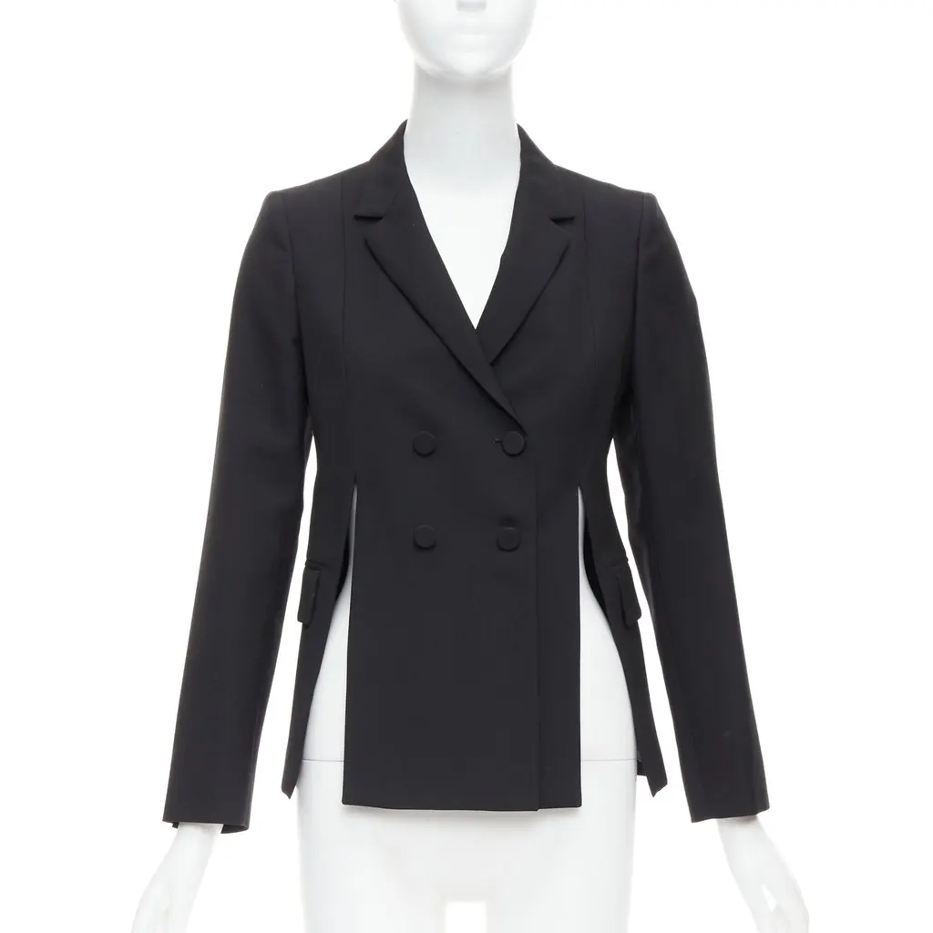 Ports 1961 Black Padded Shoulder Blazer Black Wool Never worn - Front View