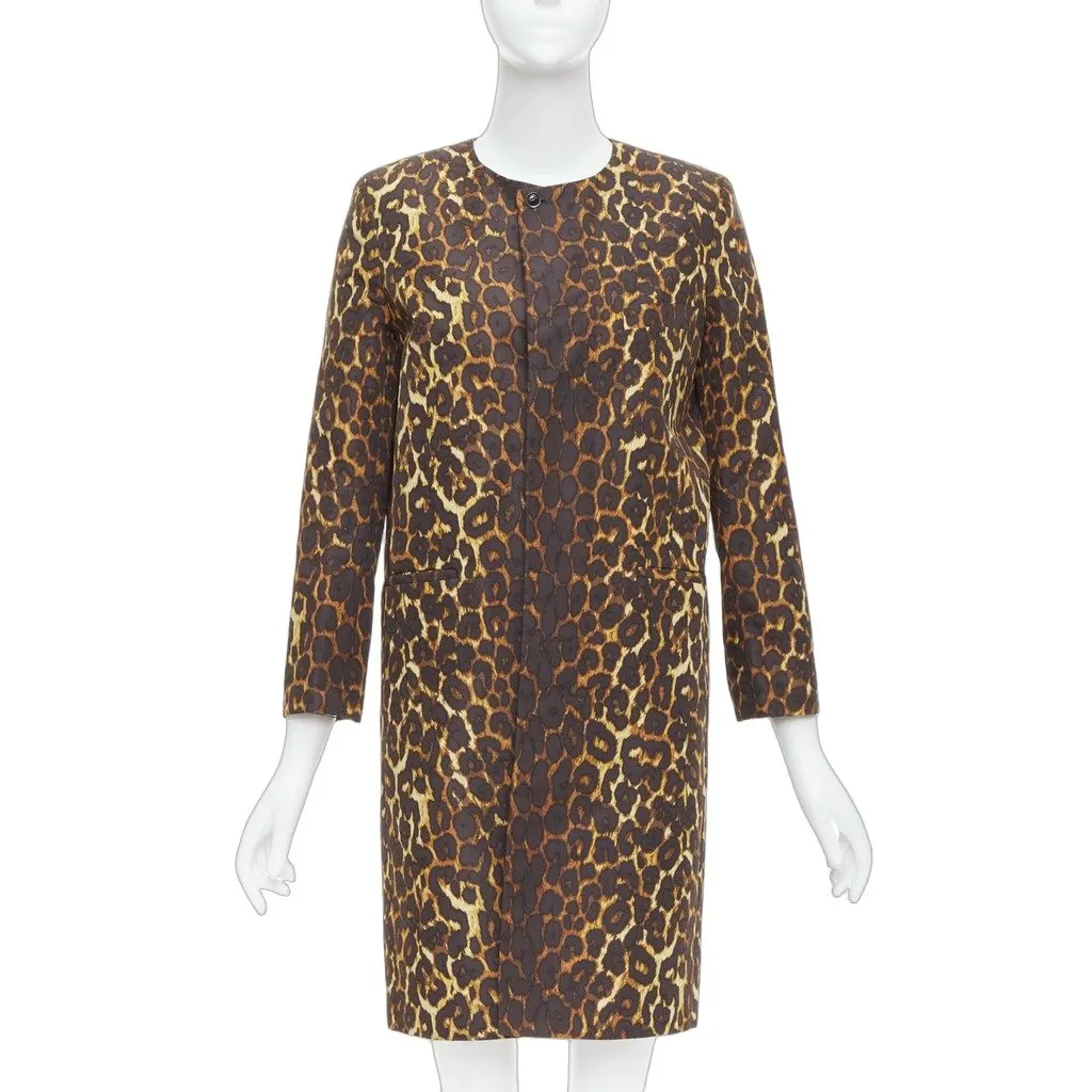 TOGA Brown Leopard Shoulder Coat Brown Polyester Never worn - Front View