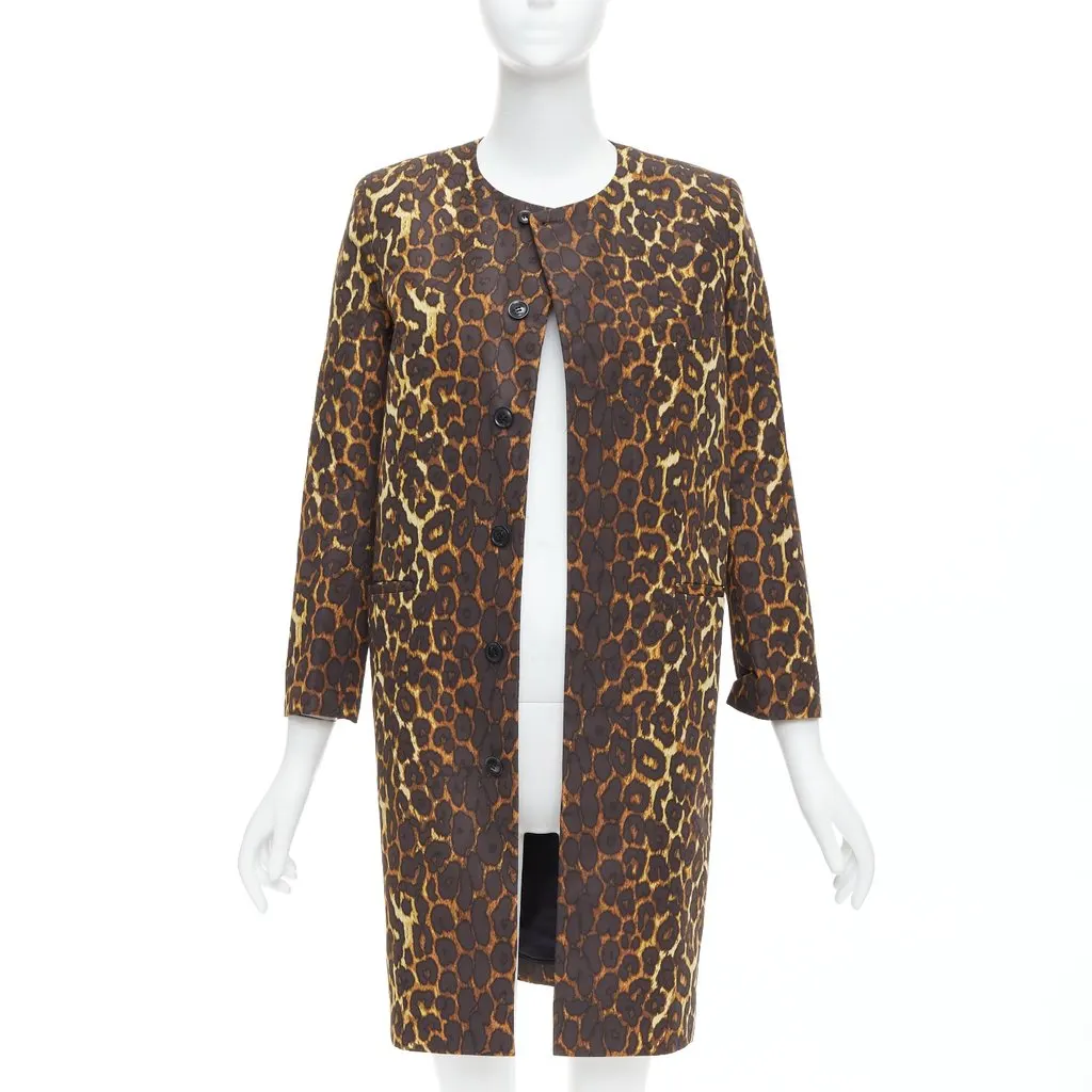 TOGA Brown Leopard Shoulder Coat Brown Polyester Never worn - Inside View