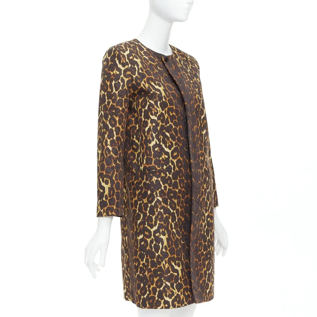 TOGA Brown Leopard Shoulder Coat Brown Polyester Never worn - Model View