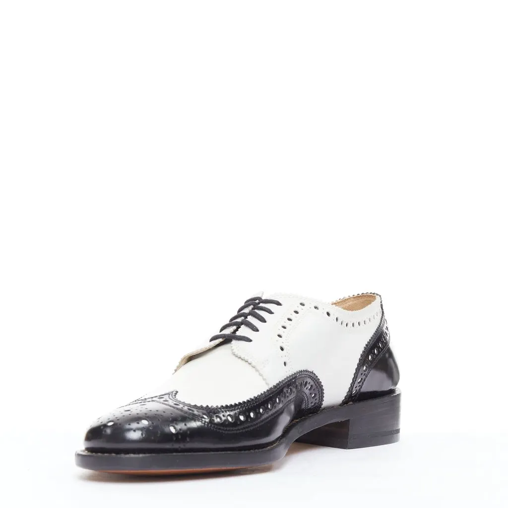 Robert Clergerie Bicolor Derby Brogue Black Leather Very good - Model View