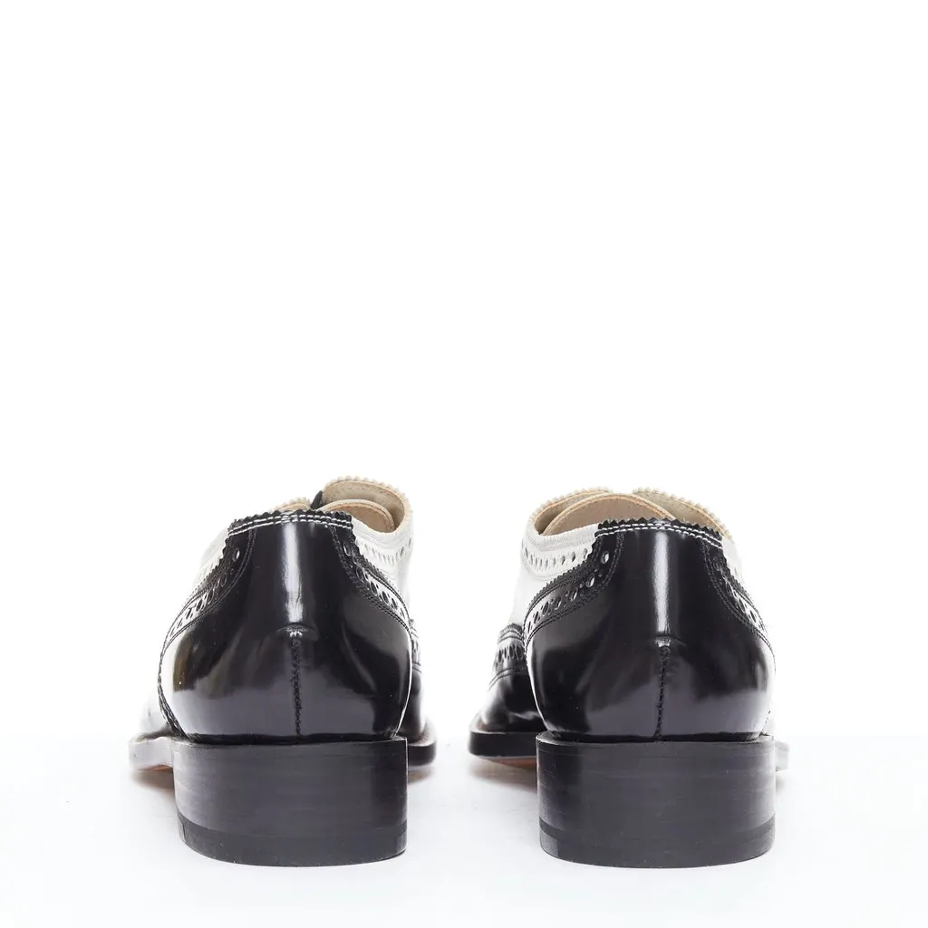Robert Clergerie Bicolor Derby Brogue Black Leather Very good - Box View