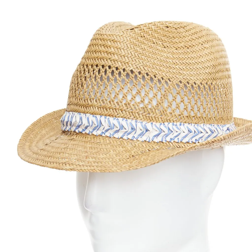 Comme des Garçons Straw Ribbon Fedora Beige Rattan Fair - Back View