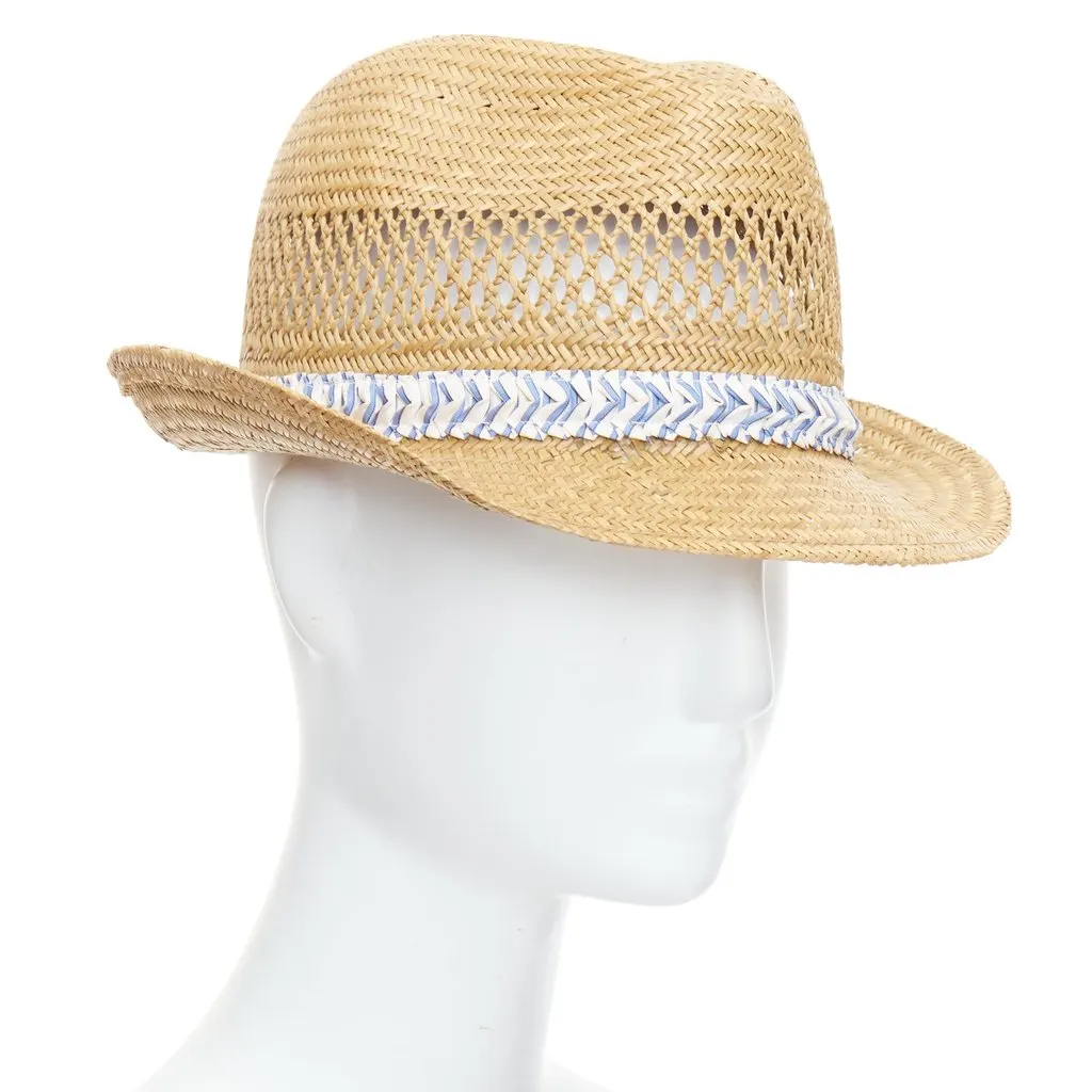 Comme des Garçons Straw Ribbon Fedora Beige Rattan Fair - Inside View