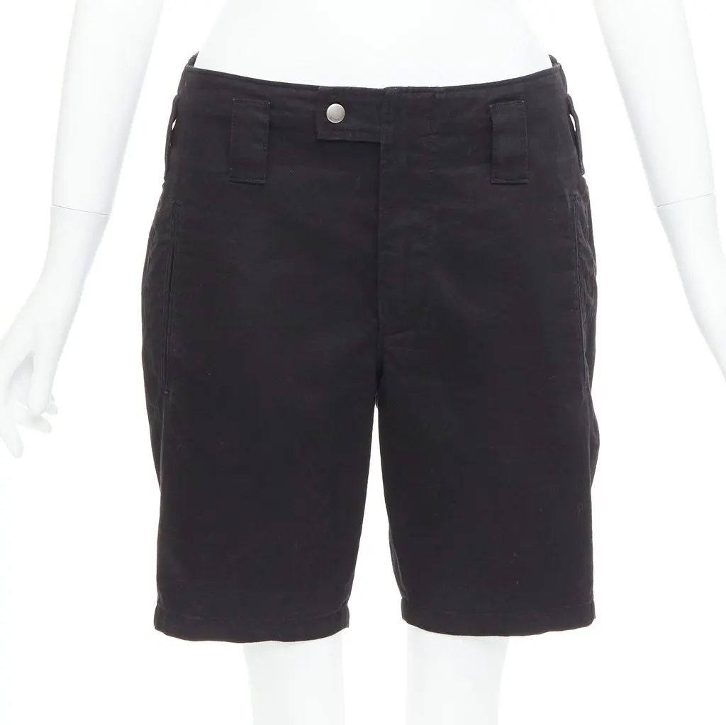 Saint Laurent Floral Capri Shorts Black Cotton Good - Front View