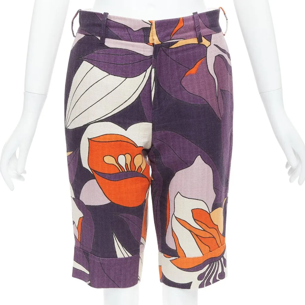 Marni Leather Riding Shorts MultiColor Very good - Front View