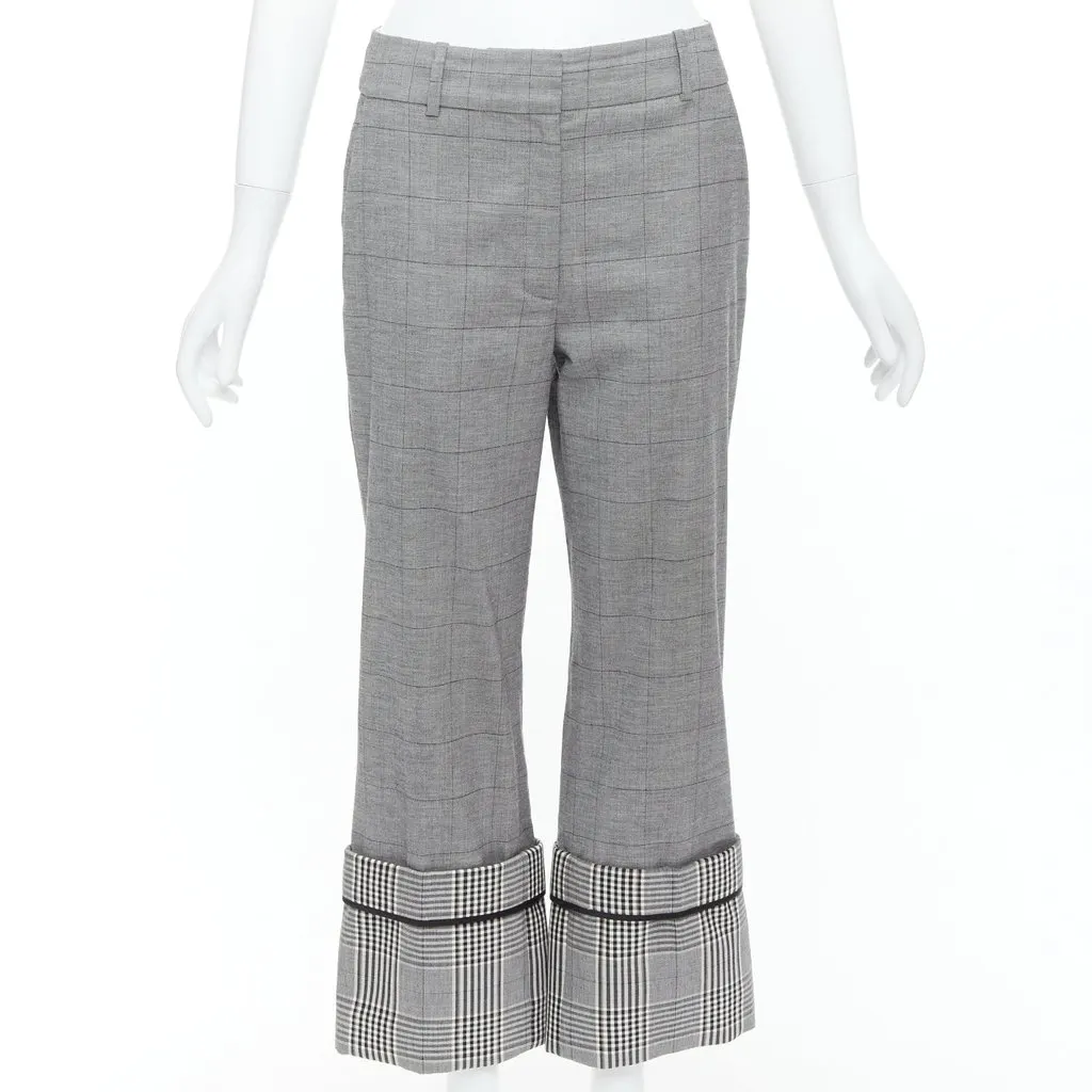 Monse Checkered Hem Pants Grey Wool Never worn - Front View