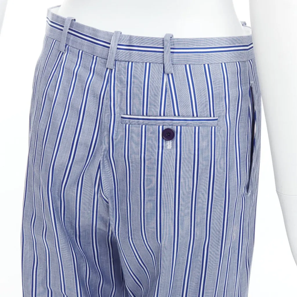 Balenciaga Striped Pajama Pants Blue Cotton Very good - Back View