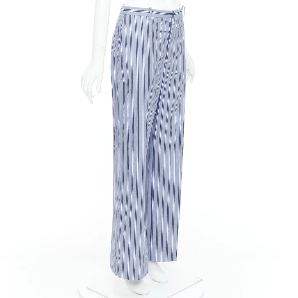 Balenciaga Striped Pajama Pants Blue Cotton Very good - Inside View