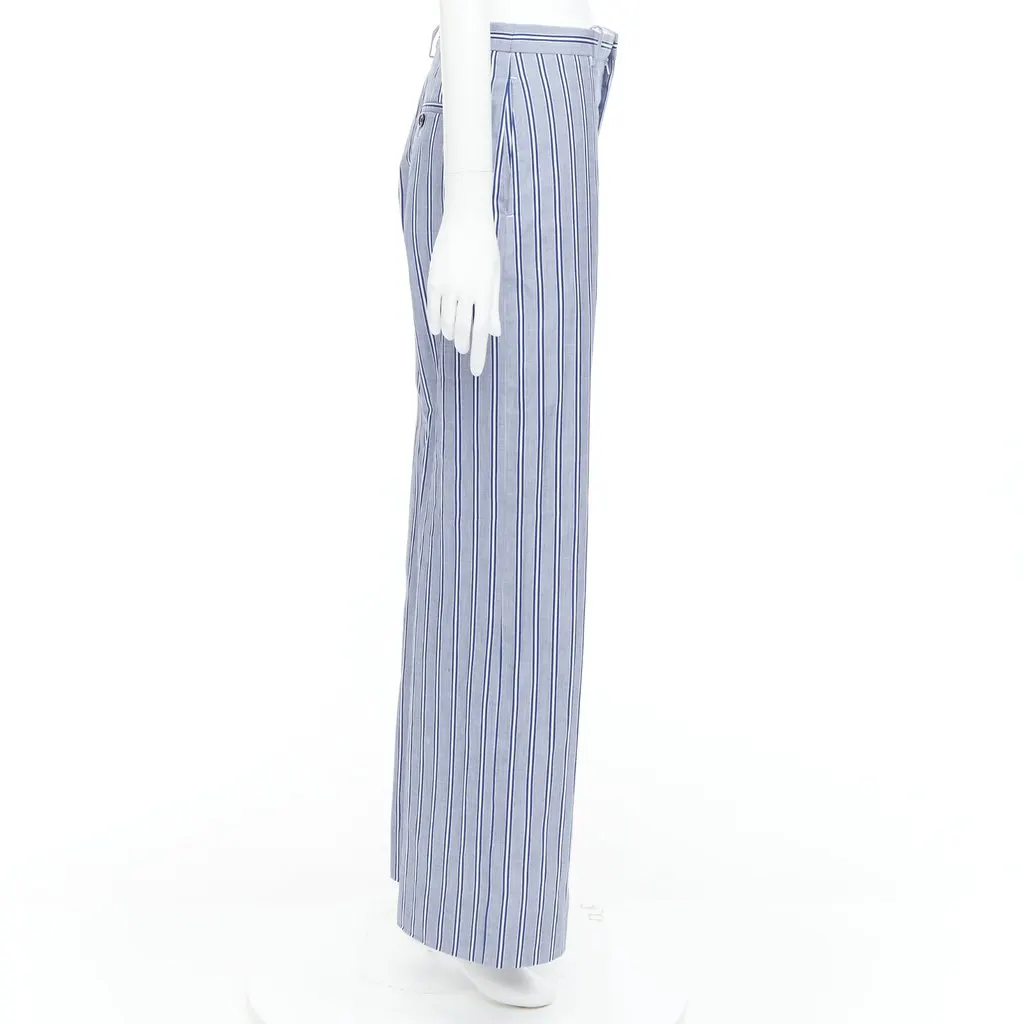 Balenciaga Striped Pajama Pants Blue Cotton Very good - Model View