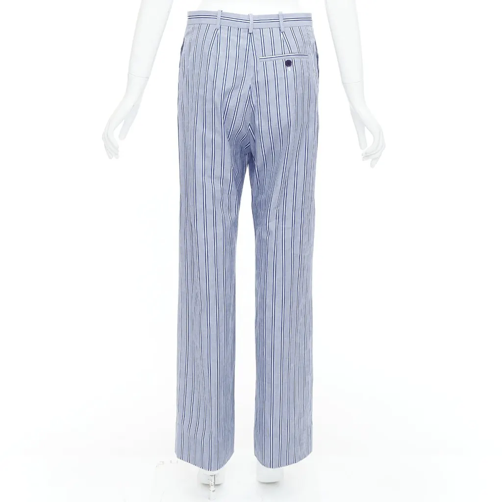 Balenciaga Striped Pajama Pants Blue Cotton Very good - Box View