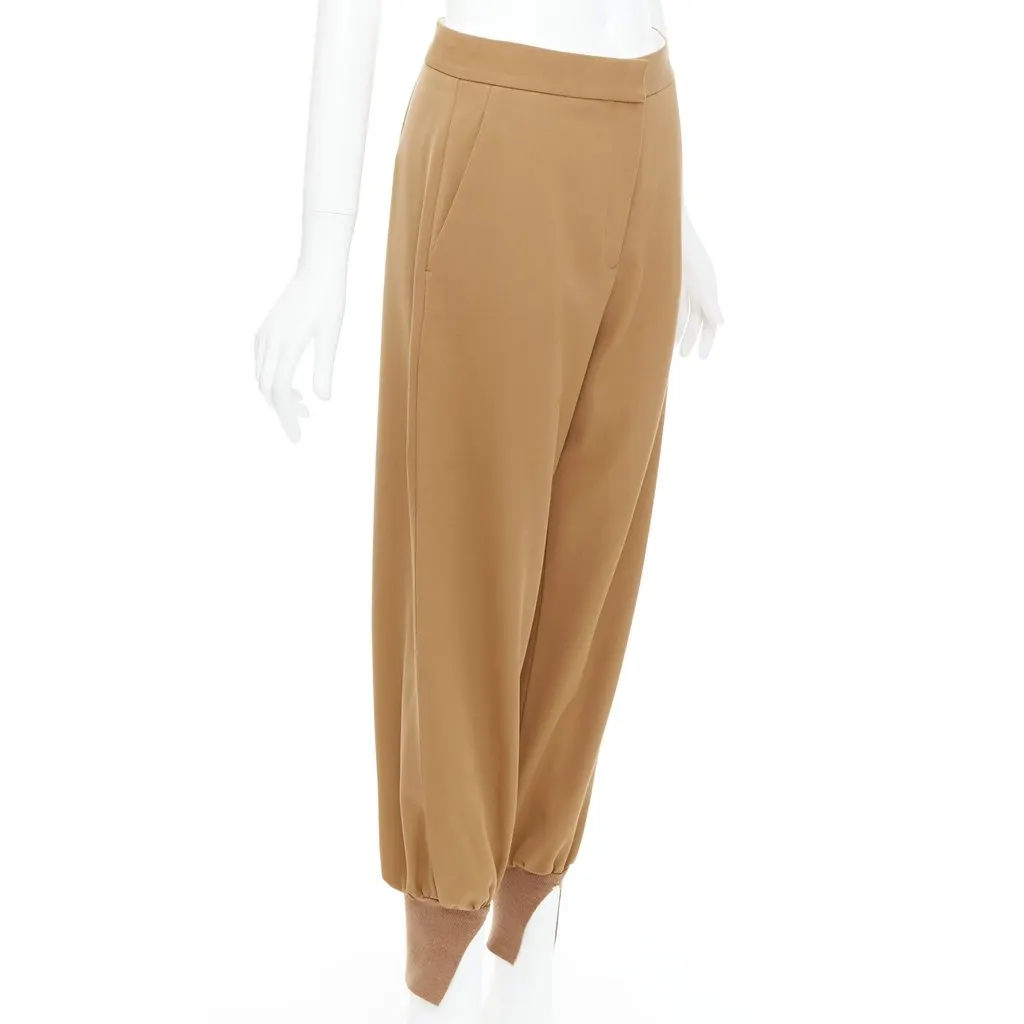 Stella McCartney Balloon Tapered Pants Camel Wool Good - Inside View